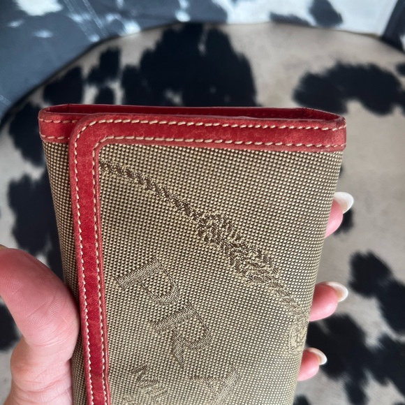 PRADA Beige & Red Fabric Long Wallet - Picture 6 of 14